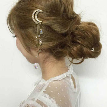 Moon Crystal Tassel Hair Clip-Your Soul Place